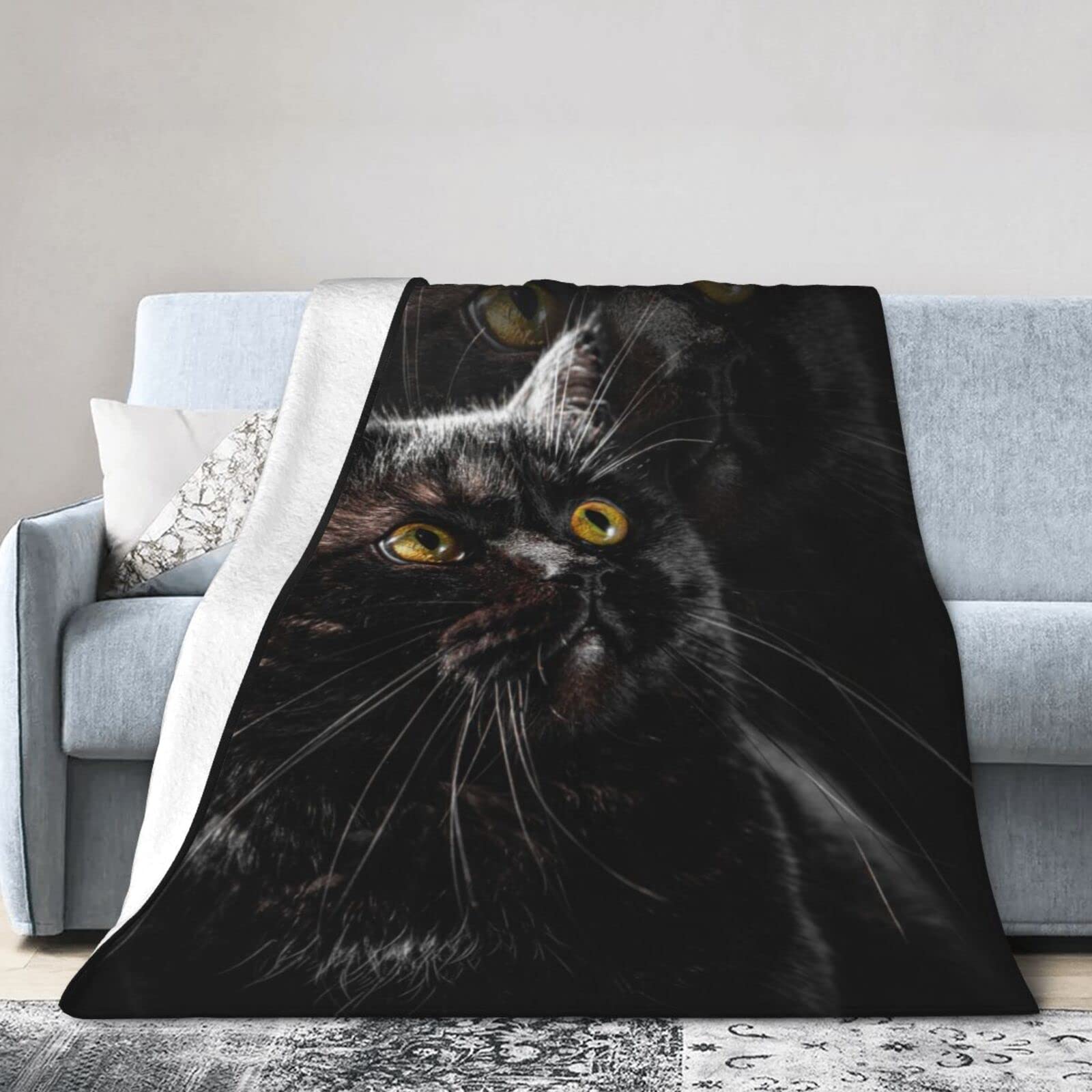 Katzendecke Mit Süßem Katzenmotiv – Weiche Flanell-Decke 127x152 Cm Für Couch, Bett & Reisen