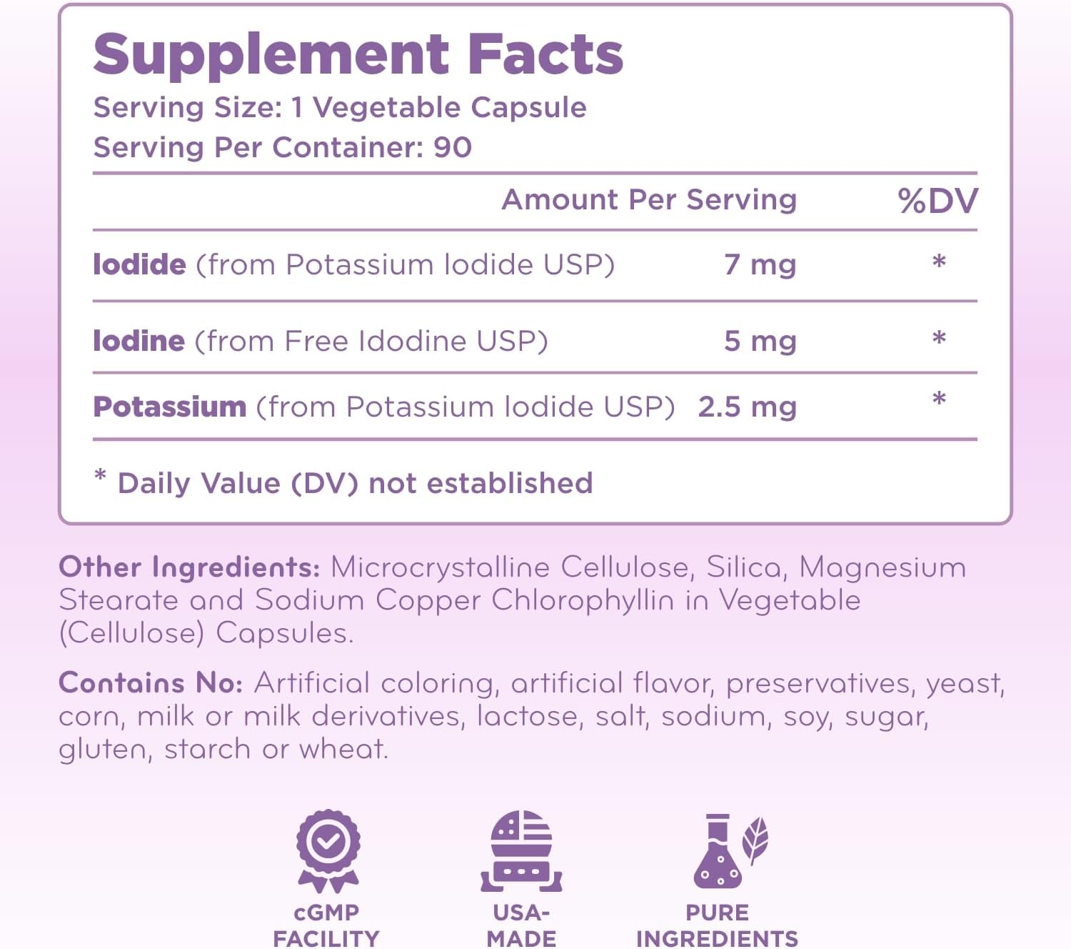 High Potency Potassium Iodine Supplement - Potassium Iodide USP and Free Iodine Capsules 12.5mg Precise Dosage Blend - Capsule Alternative to Lugol's Supplement for Thyroid Energy & Immunity (3 Month) - Image 4