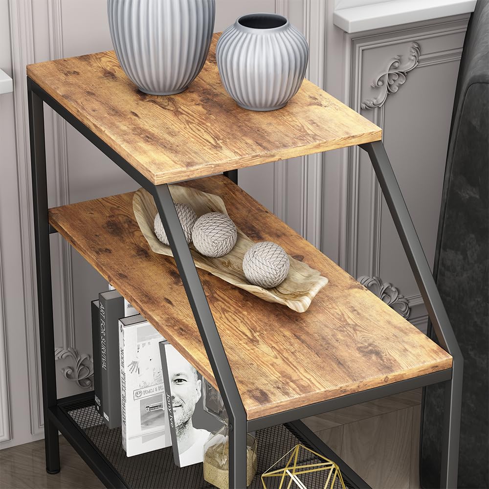 Vicco Tavolino da salotto Fyrk, Rovere rustico, 30 x 60 cm con 2 scomparti aperti, utilizzabile per l'ampliamento di superfici di lavoro o di appoggio