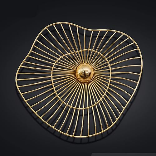 QQXX Decoración de pared de metal dorado para sala de estar, esculturas de pared colgantes para decoración de dormitorio, hojas 3D de bricolaje,