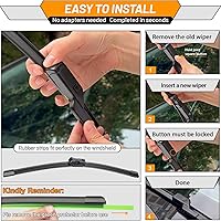 Vista 52 de AUTOBOO - Limpiaparabrisas de repuesto 26 + 20 pulgadas con limpiaparabrisas trasero de 12 pulgadas para BMW X3, X4, 2018, 2019, 2020, 2021, 2022