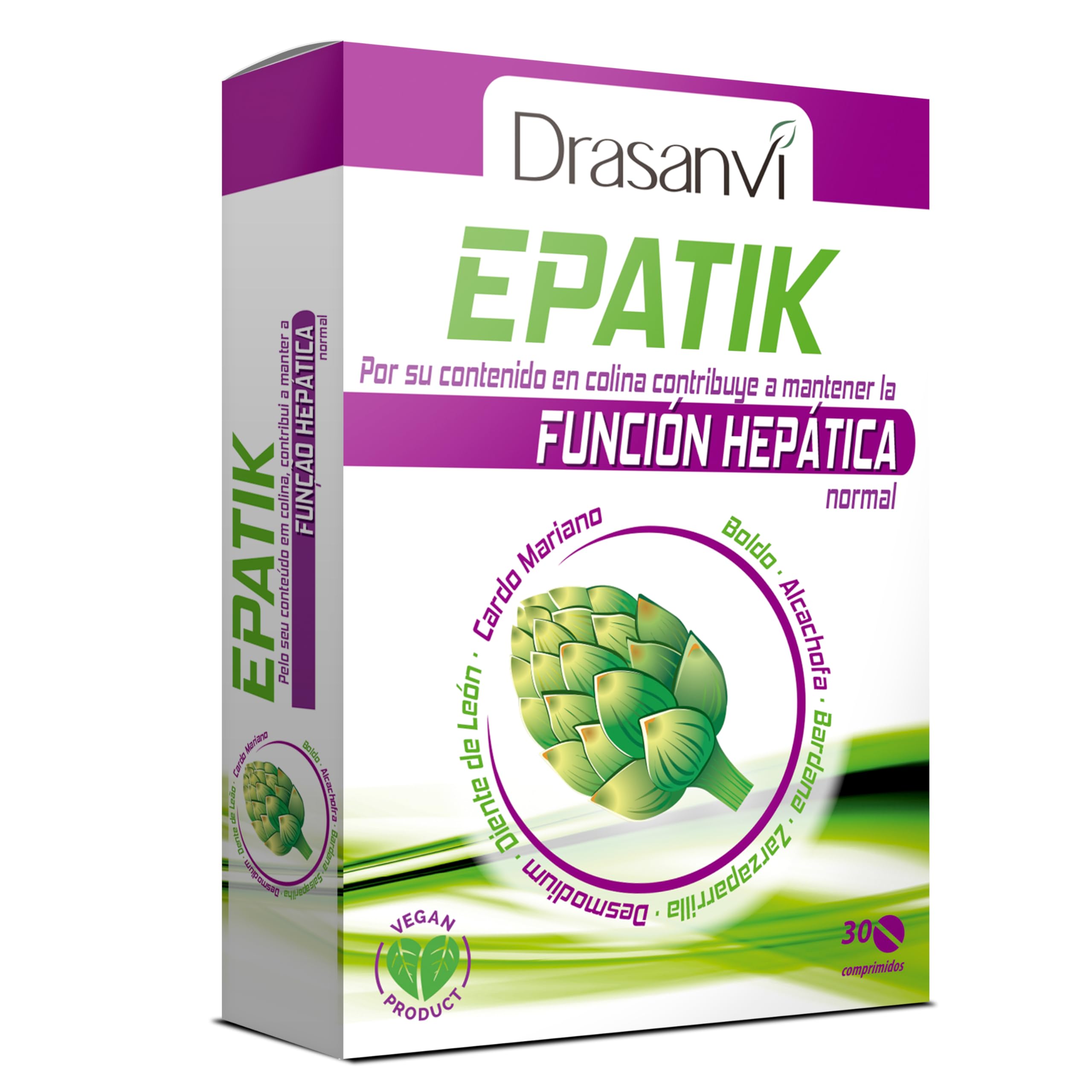 DRASANVI Epatik con Colina, Desmodium, Cardo Mariano y Otros Extractos| Para la
