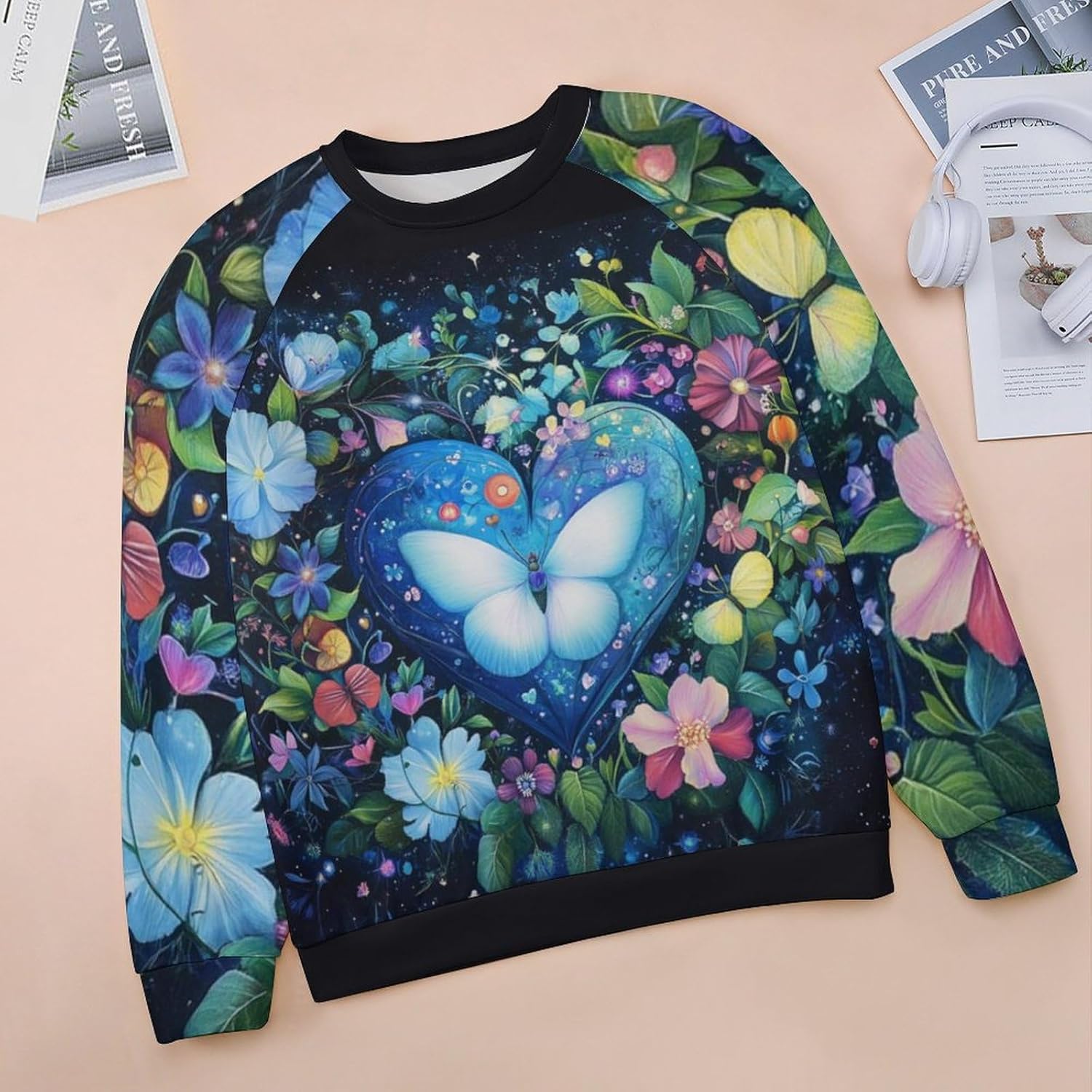 Valentines Day Sweatshirts For Women Heart Print Pullover Crewneck Plus Size 2025 Spring Fashion Long Sleeve Shirt - Image 2