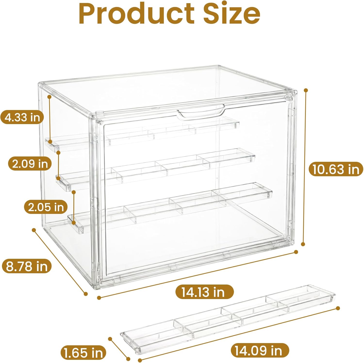 Acrylic Display Case 2 Pack, 4-Tier Large Clear Stackable Display Boxes with Magnetic Doors and Removable Shelves, Dustproof Showcase for Figures, Collectibles, Models