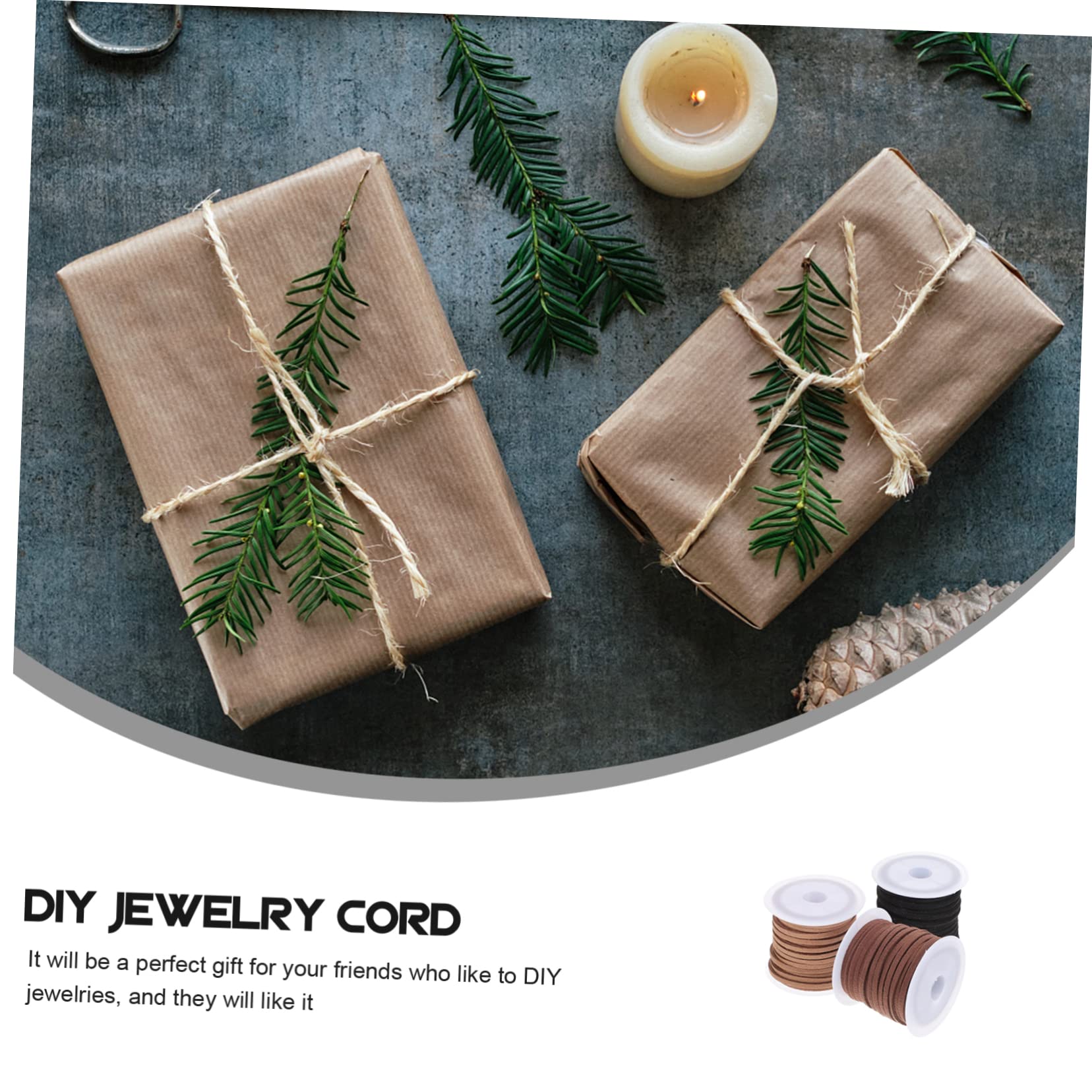 SHINEOFI 12rollos Cinta De Para Manualidades De Cuerda De Para De Flores De y Celebraciones Negro