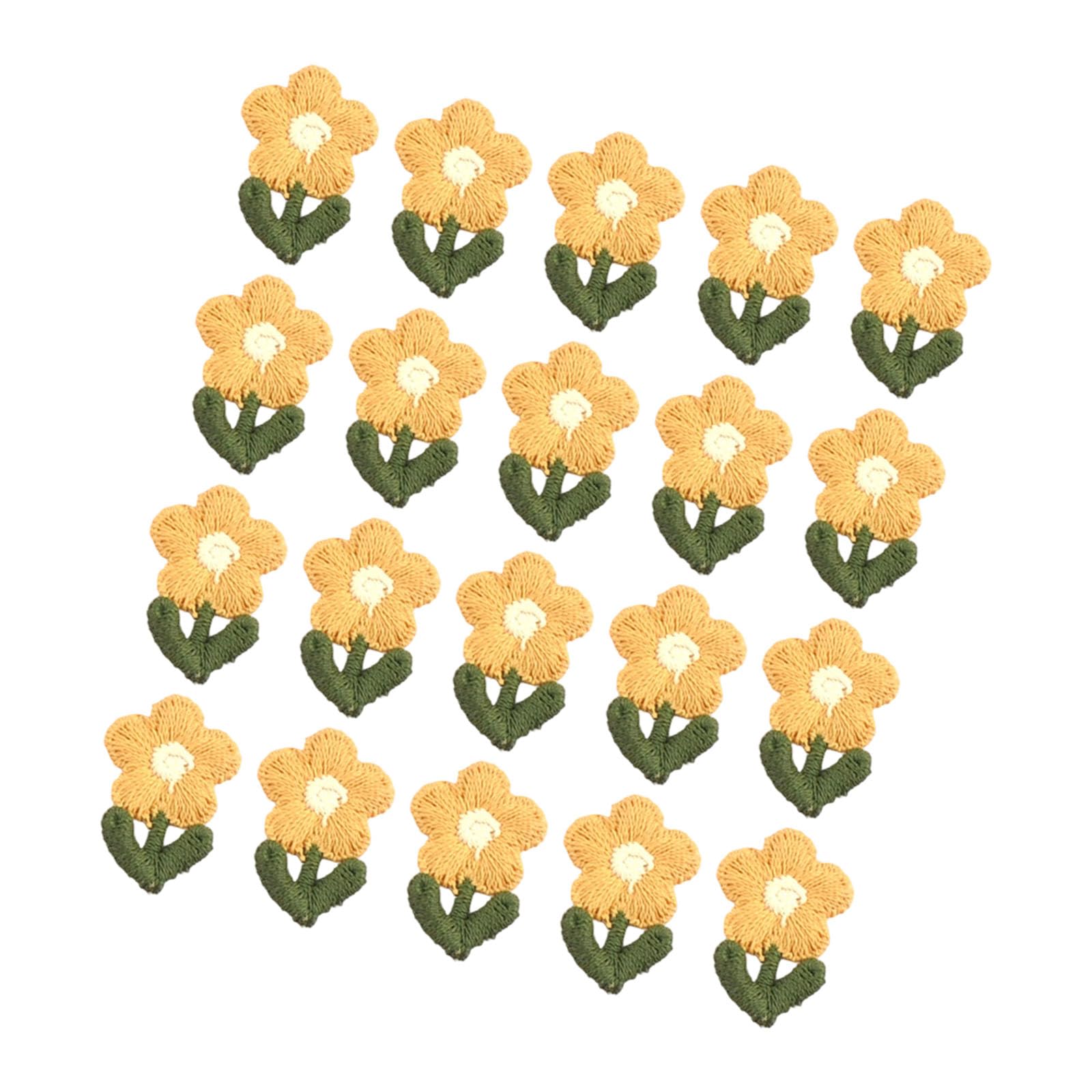 Tsophreniq 20Pcs Flower Embroidery Sew on Sticker Applique Embroidered Applique for Jackets Jeans Bag Hat Clothing Sewing Craft Lovely Flower