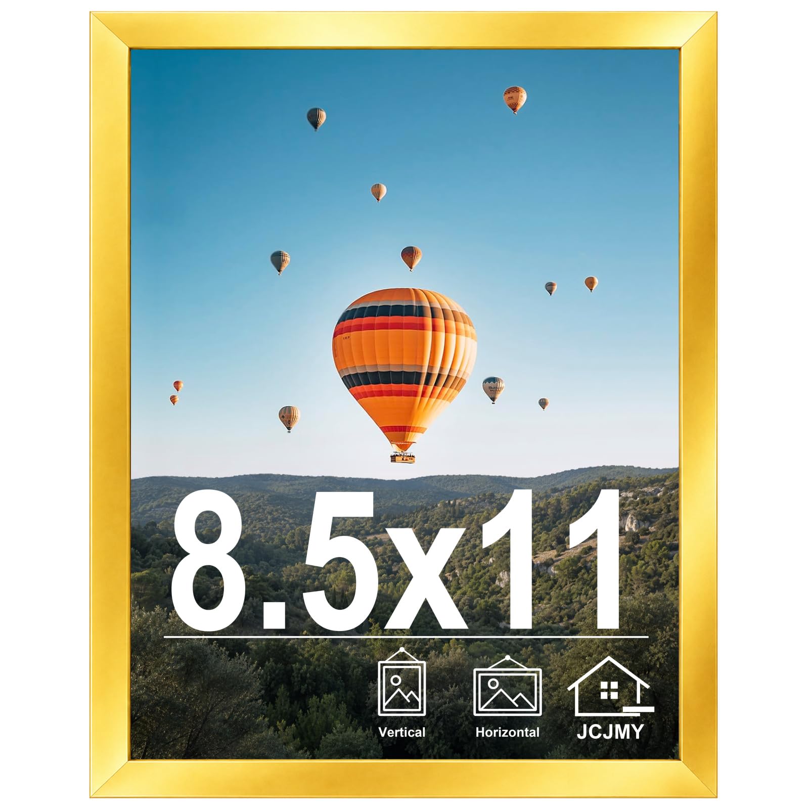 JCJMY 8.5x11 Picture Frame for Wall or Tabletop Display, Gold