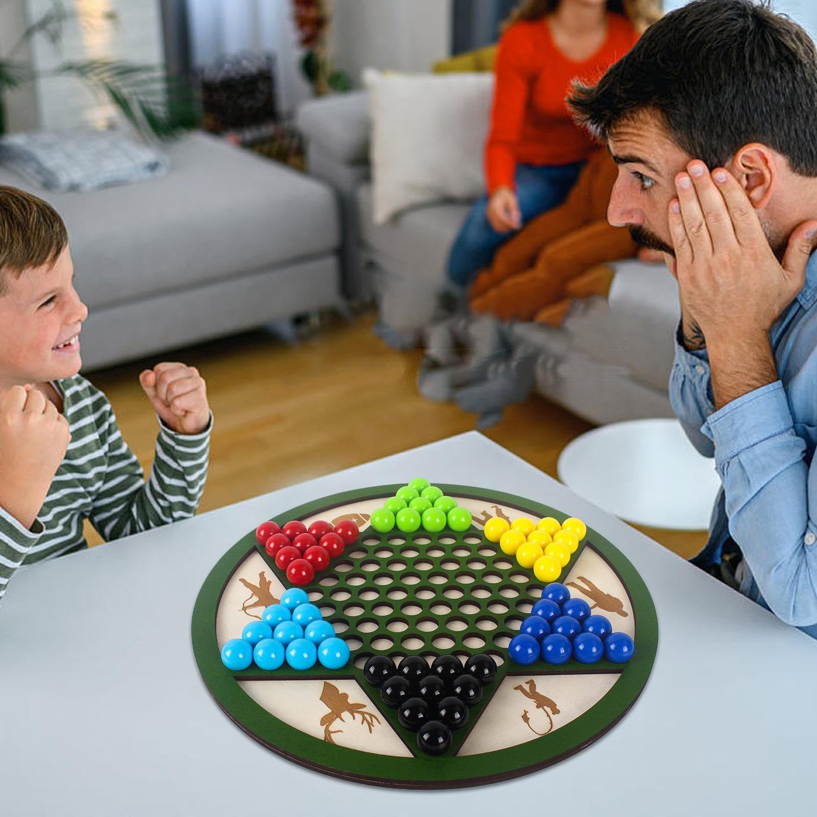 Solitär Spieleset | Holz Sternhalma Spielbrett,Strategiespiel Für Familienabende Gartenpartys Erwachsene Und Kinder