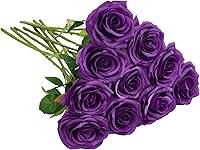 Vista 54 de Rosas Artificiales 10 unidades Ramo de Flores Abiertas Tallos de Rosas Artificiales para Arreglos de Boda, Ramo de Novia, Centro de Mesa, Flores