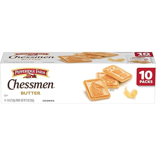 Pepperidge Farm Chessmen Butter Cookies, 0.9 Oz Snack Pack, 10 Pk