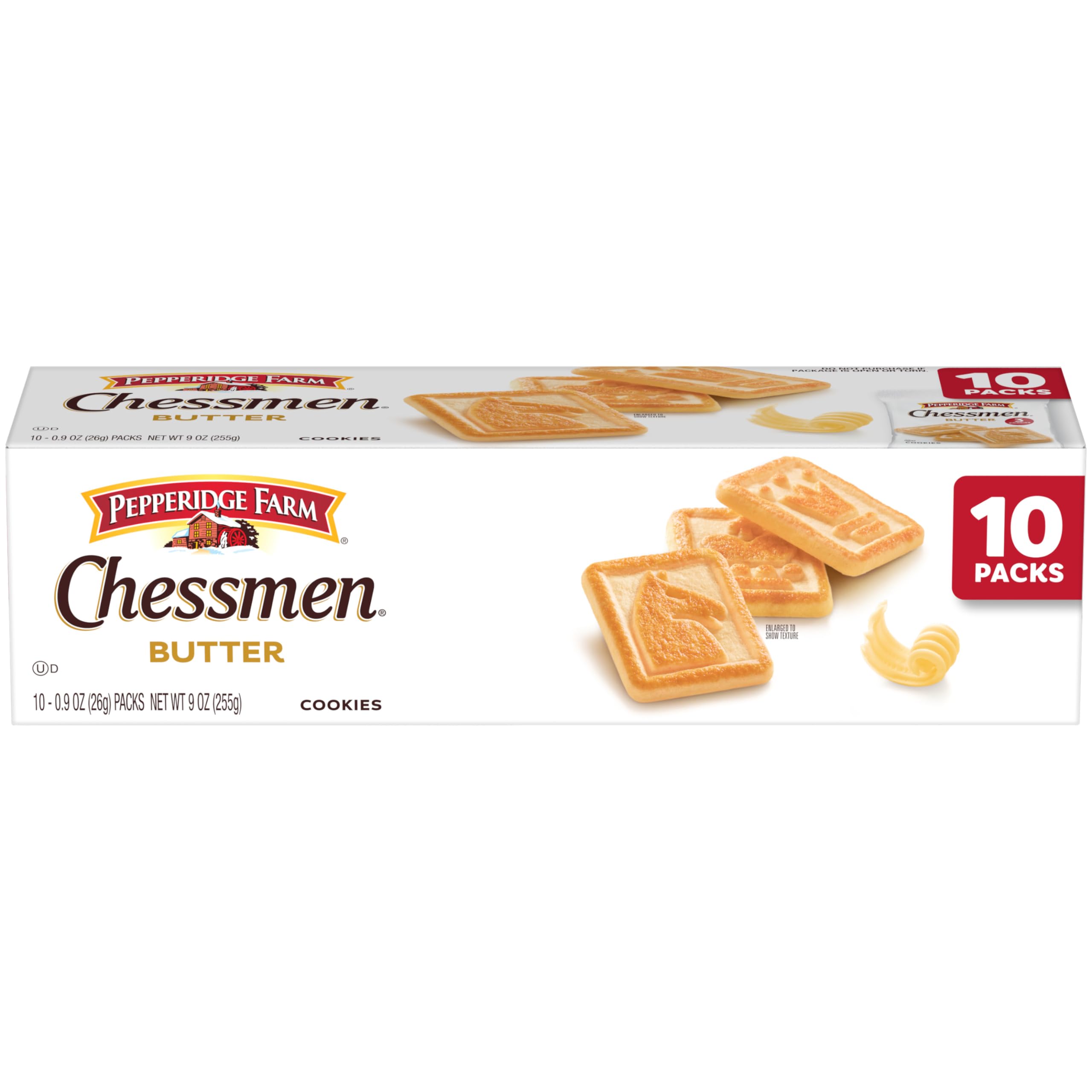 Chessmen Butter Cookies, 0.9 Oz Snack Pack, 10 Pk