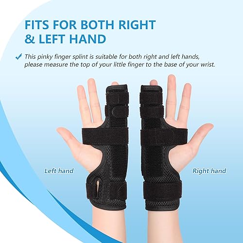 Miniatura 9 de Férula de dedo meñique, férula para fractura de boxer, férula metacarpiana para 4 o 5 dedo, férula para dedos rotos, gatillo y tendinitis artritis,