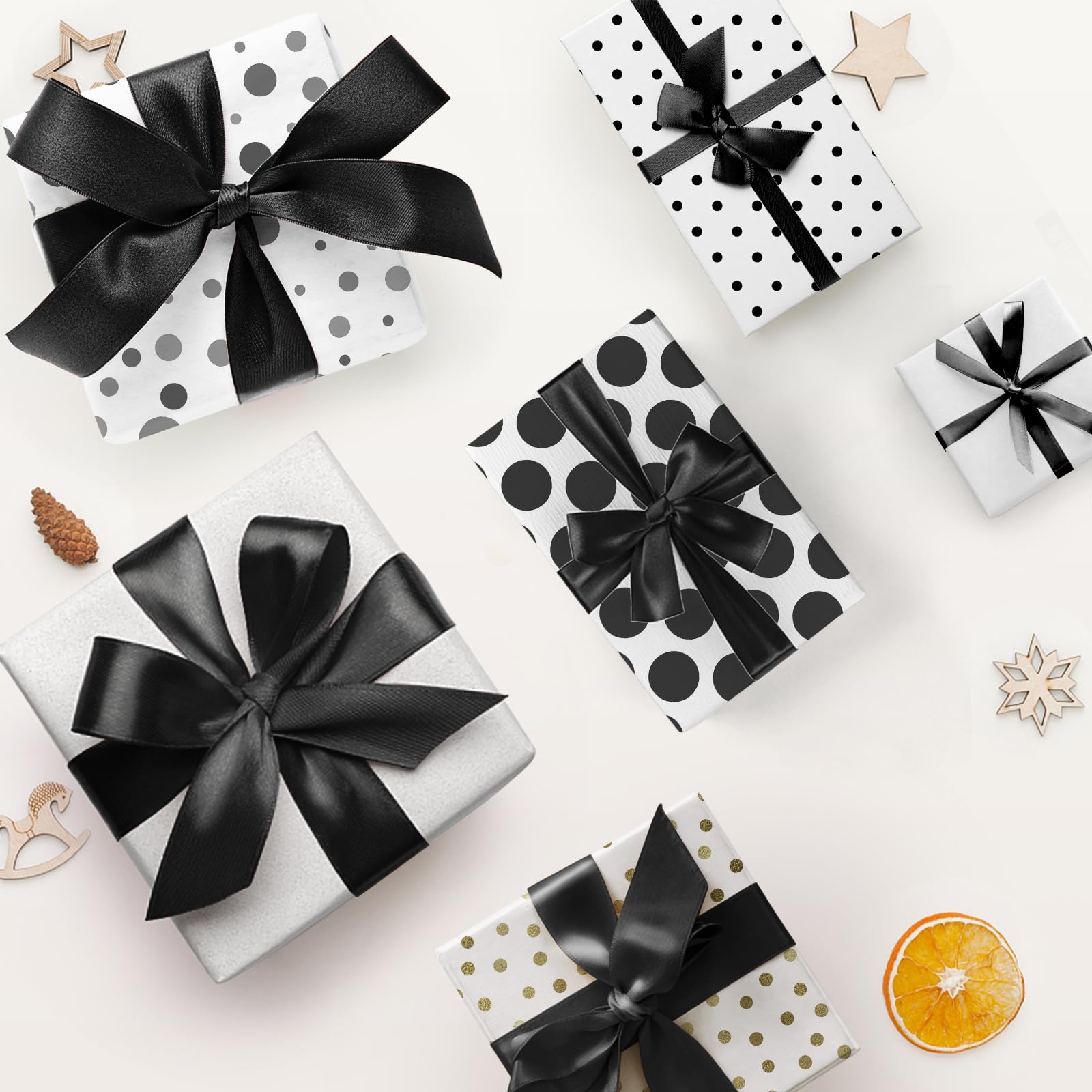 Ruban Emballage Satiné Ruban Satin Rouge 20mm - 44m Total - Pour Cadeaux, Mariage, Décoration - Double Ourlet Emballage Mariage Noël