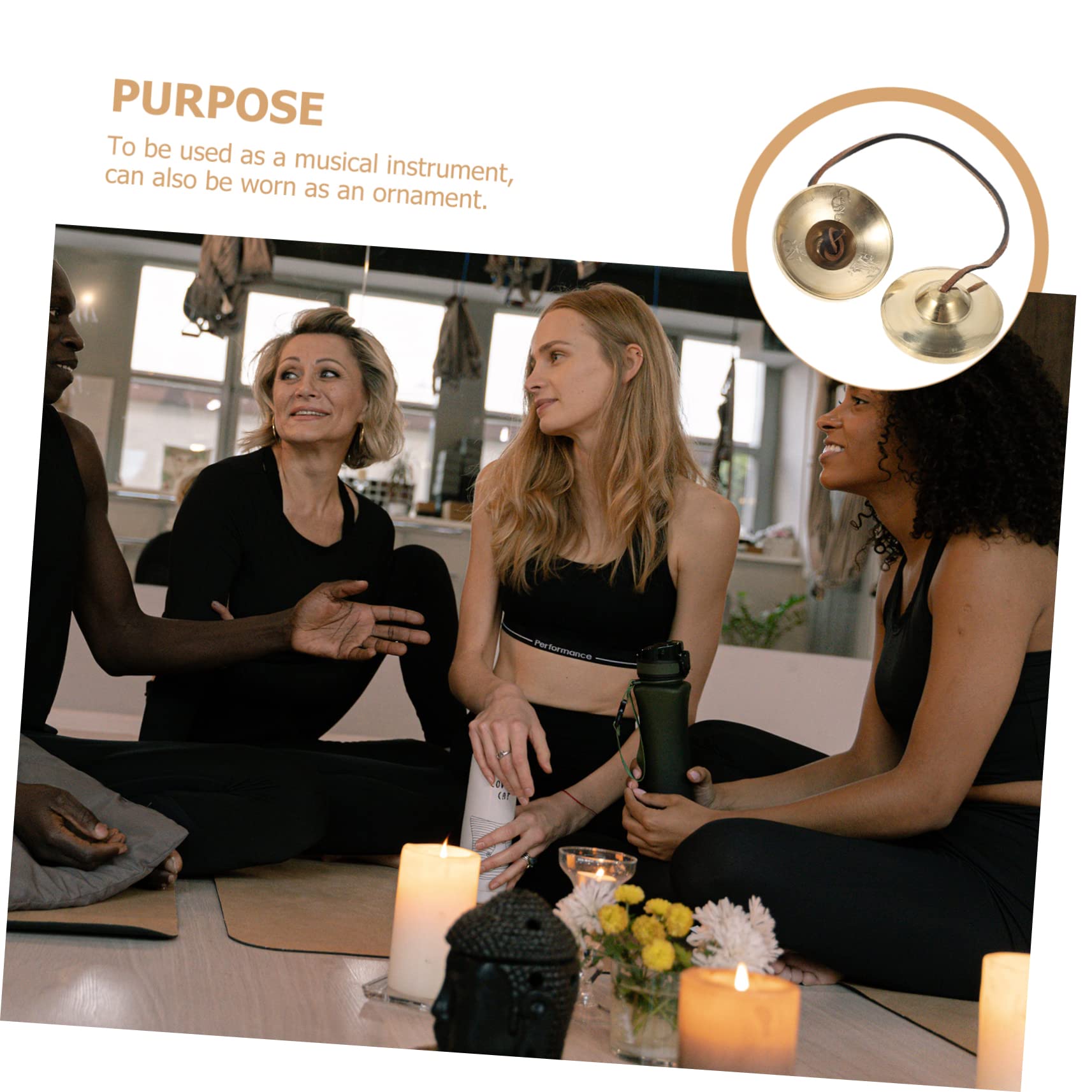 FUNOMOCYA Rhythm Vintage Hand Cymbal Bell Handmade Cymbals Bell Meditation Relax Yoga Music Instrument