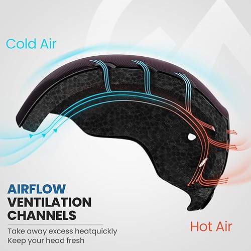 Miniatura 5 de OutdoorMaster Kelvin Carbon Fiber Ski Helmet - Casco de snowboard para hombres, mujeres y jóvenes