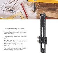 Vista 5 de Regla de carpintería, regla de tope deslizante de aleación de aluminio, marca de alta precisión para medición de taller (6 pulgadas)