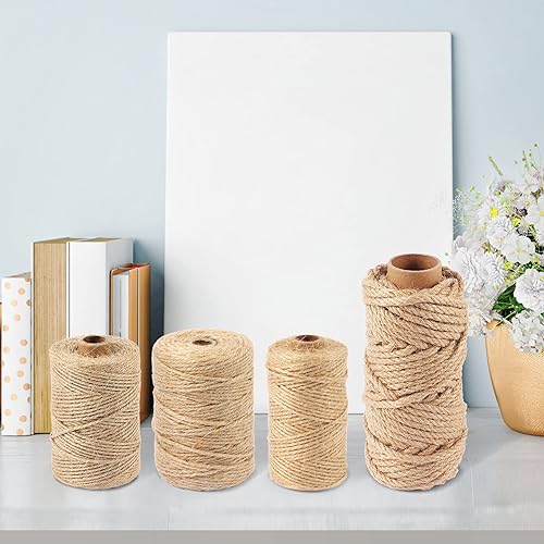 Miniatura 6 de Handyman Crafts Cuerda de cáñamo de yute natural (0.059 in0.079 in0.118 in0.236 in) Cuerda duradera para artesanías Handmde, aplicaciones de