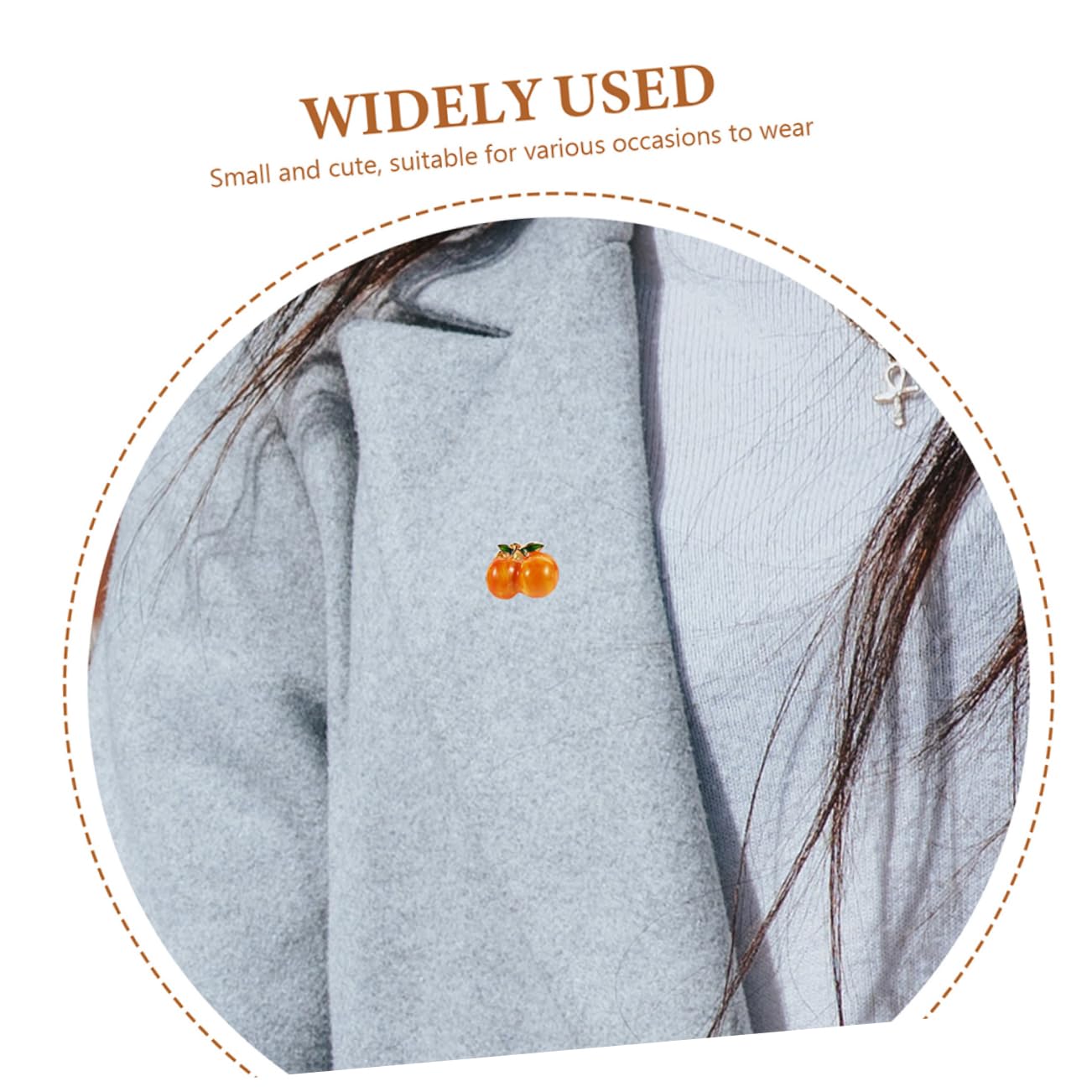 5sets Yellow Enamel Lapel Brooch Cartoon Pins Decoration Fruit Clothing Accessories Peach Sweater Clips Orange Copper 2pcs*5