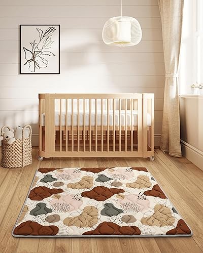 Miniatura 7 de Blissful Diary Tapetes de juego para bebé, 47 x 47 pulgadas, tapete de espuma acolchado más grueso para bebés y niños pequeños, antideslizante y