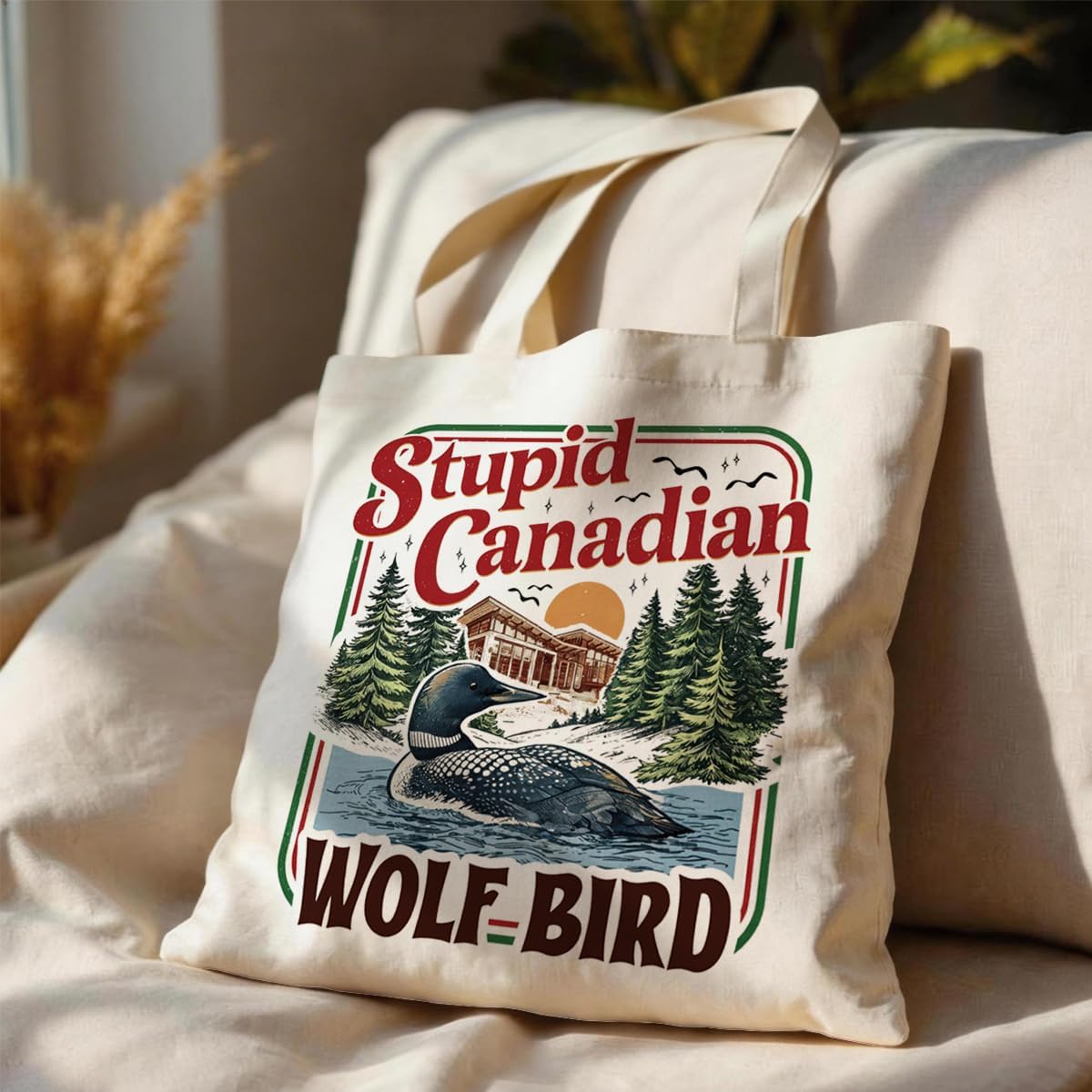 Funny Graphic Canvas Tote Bag, Reusable Dark Humor Shoulder Bag