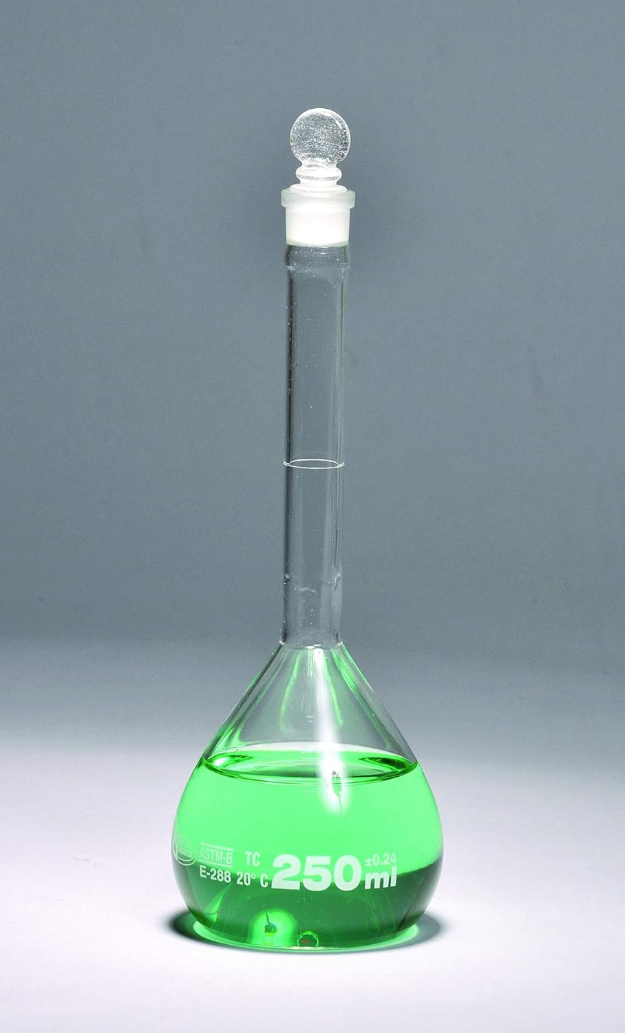 United Scientific FG5641-25 Borosilicate Glass Volumetric Flask with Interchangeable Glass Stopper, Class B, 25ml Capacity (Pack of 12)