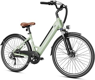 Jasion YC1/ST Electric Bike for Adults, Up to 23Mph, 750W Peak Motor Ebike, Range Up to 40Miles, 360WH Removable Battery, 26" E-Bike with 7 Speeds & Front Suspension for Commuting, Outdoor Leisure