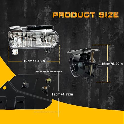 Miniatura 6 de Conjunto de luces antiniebla de repuesto para 2002 2003 2004 2005 2006 Cadillac EscaladeEscalade EXTEscalade ESV con bombillas halógenas de