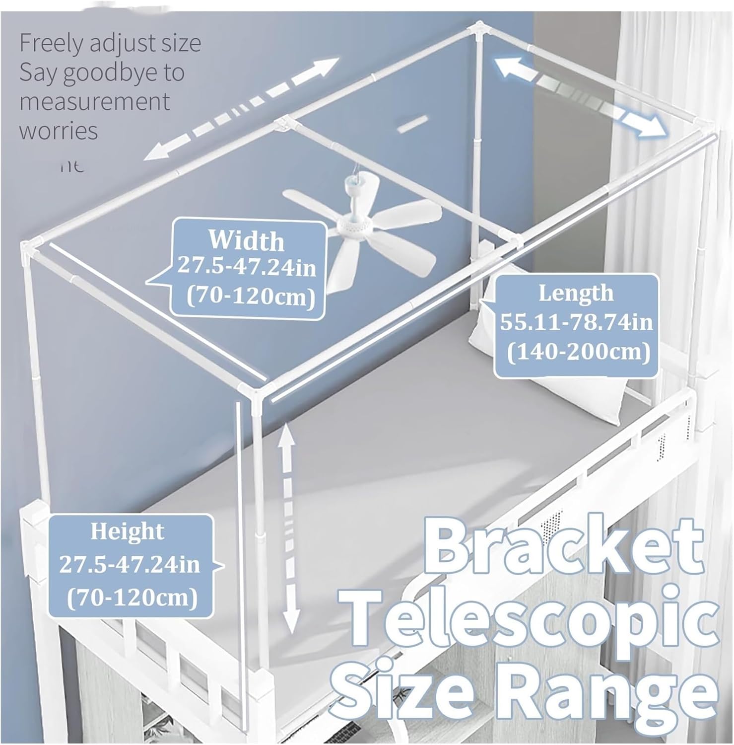 Fabric Bed Drapes Mesh Protection Canopy Shielding Netting,Canopy Bed Frame,Bed Canopy Frame, Bed Curtain Canopy 4 Corner Bed Canopy Post Frame Canopy Bed Frame Post Poles Twin Top Bunk Bed