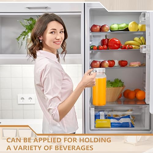 Miniatura 7 de Dandat Jarra acrílica con tapa, jarra de plástico transparente irrompible, contenedor de jugo, resistente al calor, con asa de boquilla, para