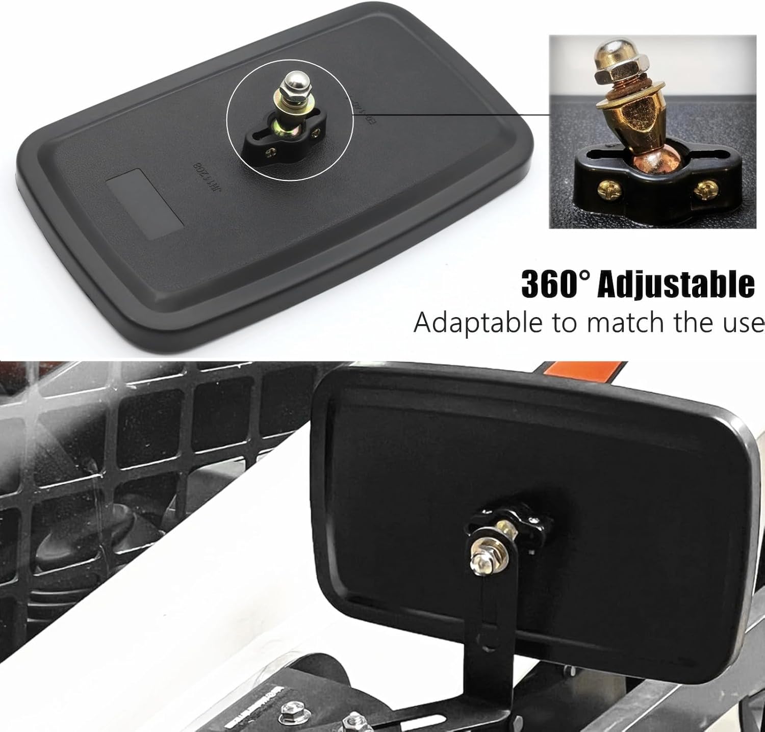 2PCS Forklift Rear View Mirrors 9 Inch Wide View Tractor Mirror Improve Safety in Warehouse Operations Convex Mirror for Truck, Lorry, Excavator, Side View Mirrors (B, M)