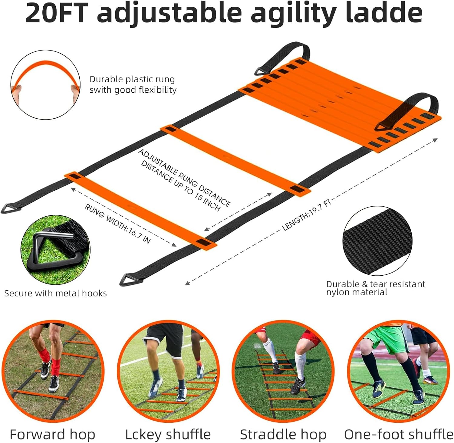 Soccer Goal, Soccer Goals for Backyard, 6x4ft Portable Pop Up Soccer Net Set, Soccer Training Equipment with Soccer Ball, Ladder and Cones