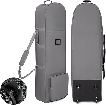 Golf Travel Bags with Wheels, 1200D Heavy Duty Oxford Wear-Resistant with Extra Storage Bag, Lightweight & Portable Golf Club Travel Cover for Airlines Easy Storage