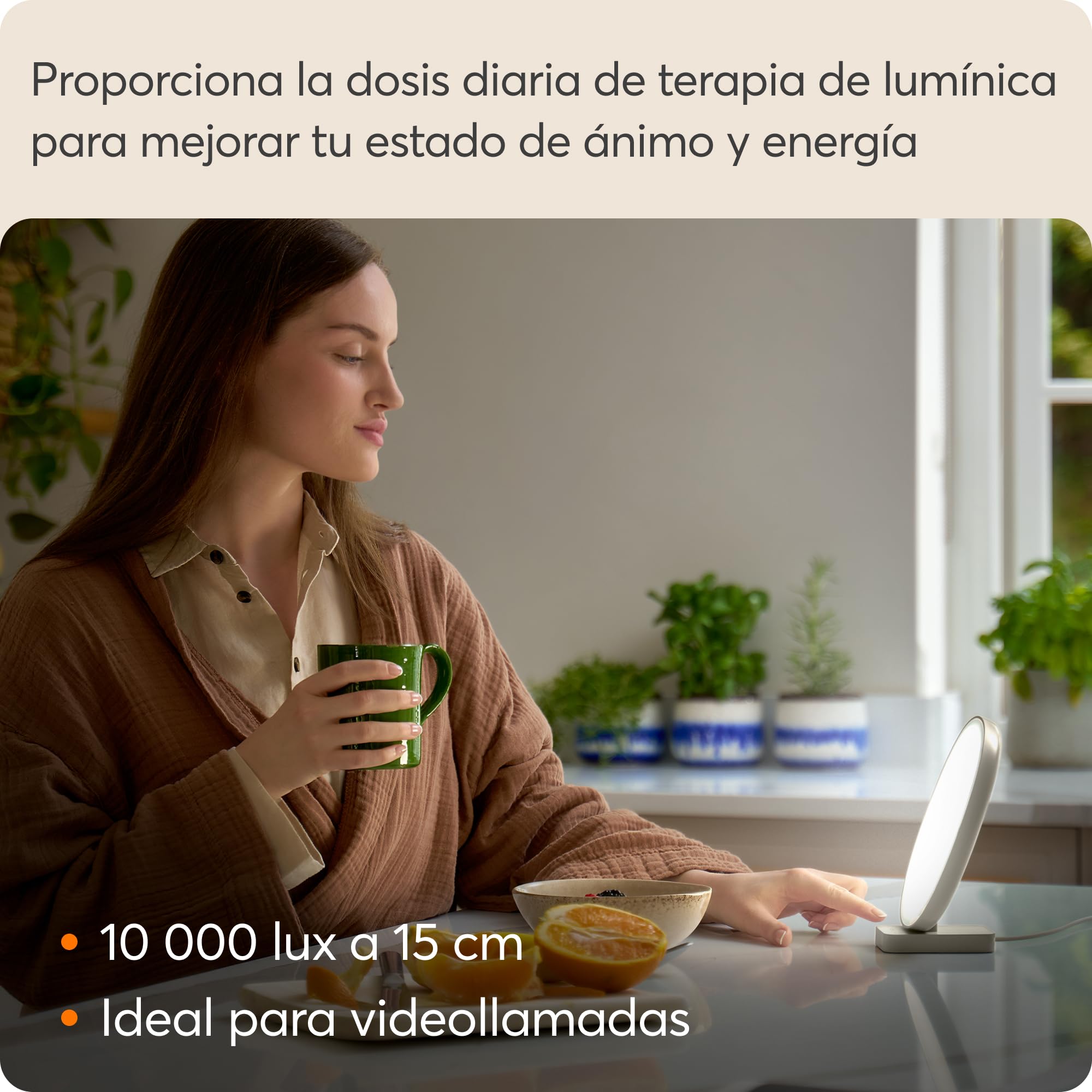 Lumie Dash - Lámpara compacta de terapia de luz brillante para mejorar el estado de ánimo y la energía, con iluminación clara como el cristal y máximo confort visual, Pistachio White