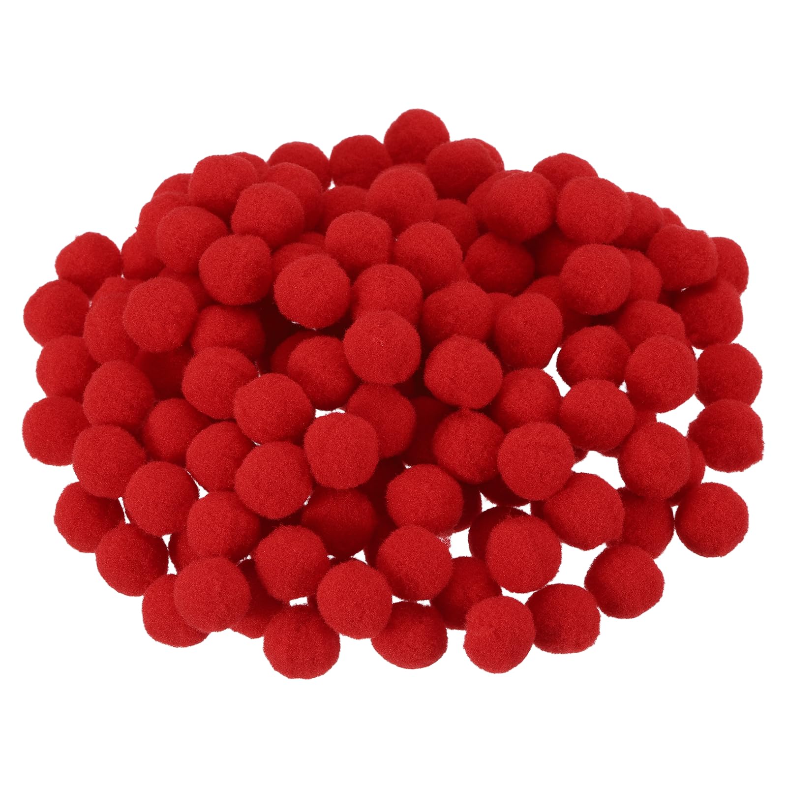 PATIKIL 0.8inch Pom Poms for Crafts, 150Pcs High Elastic Fuzzy Pastel Balls for Art Supplies DIY Creative Craft Material Handicraft Decorations, Red
