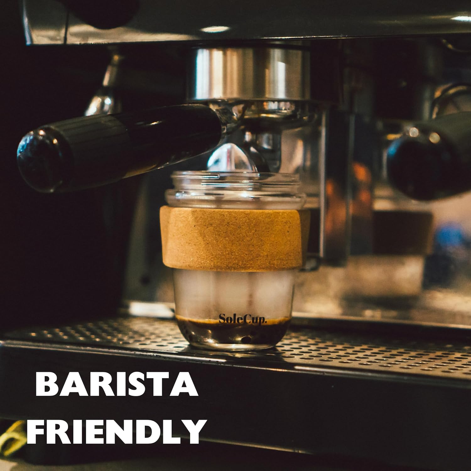 Reusable Strengthened Glass Travel Cup - Spill Proof Insulated Coffee Mug - 12oz/340ml BPA-Free Hot Drink Travel Mug with Lid & Cork Band (Black, 12oz) - Image 5