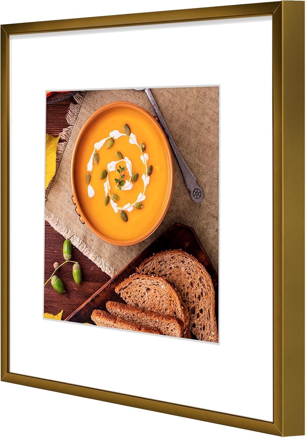 Golden State Art - 12x12 Metal Picture Frames with Mat for 8x8 Square Photo - Set of 4-12 x 12 Aluminum Photo Frame with Real Glass - Gallery Wall Decor Display - Vintage Bronze