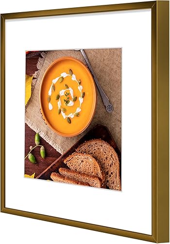 Vista 4 de Golden State Art - Marcos de fotos de metal de 12 x 12 pulgadas con paspartú para fotos cuadradas de 8 x 8 pulgadas - Juego de 4 portarretratos