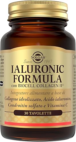 Solgar Ialuronic Formula, 30 tavolette - Integratore di collagene idrolizzato, condroitin Solfato e Acido ialuronico per Pelle e articolazioni Generico - integratore
