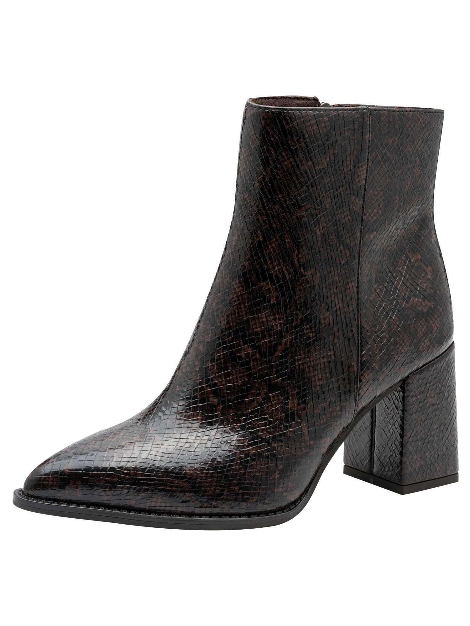 Marco Tozzi Women's Elegant Ankle Boots with Heel, Cafe Structure, 8 UK