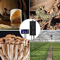 KETOTEK Digitális Termosztát Higrosztát Konnektor Nap/Éjjel Időzítővel, Hőmérséklet Páratartalom Szabályozó Szenzorral 230V Üvegházhoz Terrá 6