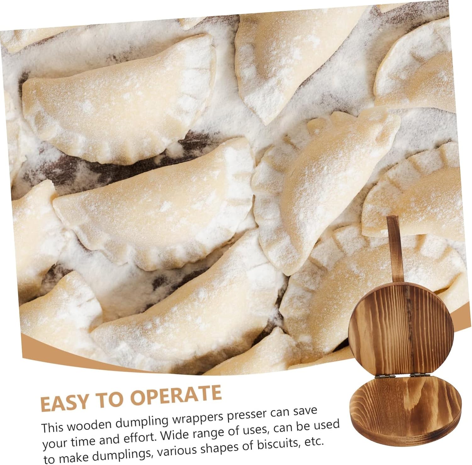 Wooden Dumpling Wrapper Mold Manual Dough Pressing Tool for Homemade Dumplings Lightweight Kitchen Essential for All Cooking Enthusiasts