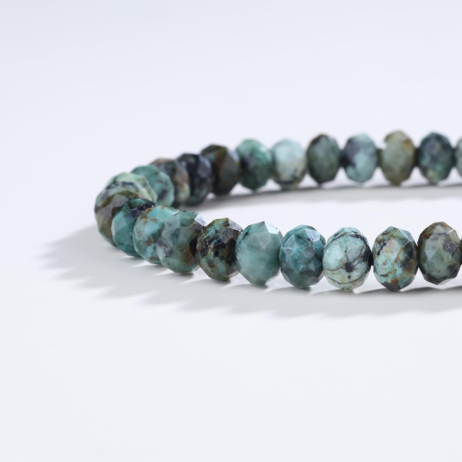 COAI Beaded Bracelet for Men, Handmade Jewelry Faceted Crystal Gemstone Bracelet for Men, 8 * 5MM Tiger Eye/African Turquoise/Red Jasper - Image 4