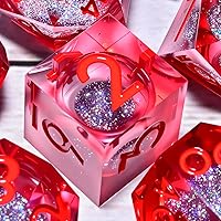 Vista 3 de Resin Cat Head DND Dice, Sharp Edge Dungeons and Dragons Polyhedron Game Dice Set for Role Playing Games RPG Explorer Magic, Holiday Birthday Gifts