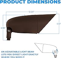 Vista 3 de Lámpara de inundación de paisaje de 1 luz Lámpara LED no regulable de 12 W Lámpara exterior Montaje en techo Acabado de bronce OL-91926