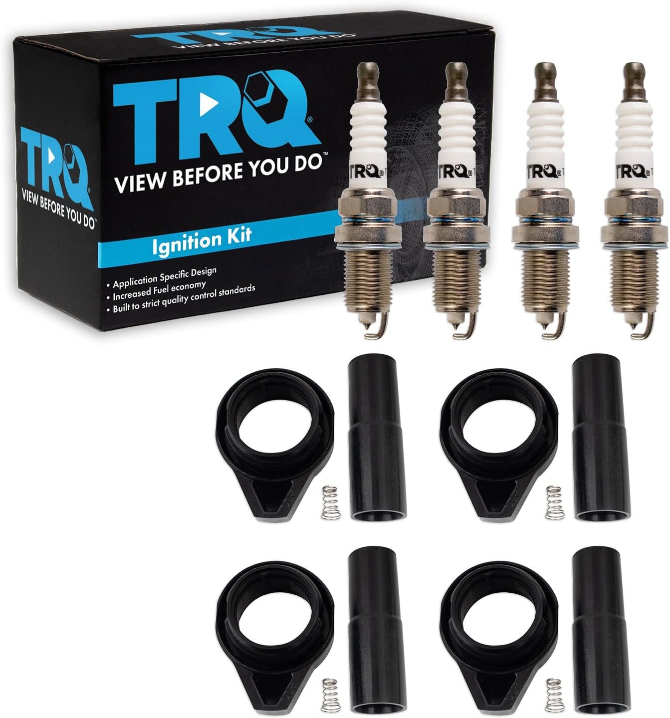 TRQ Ignition Coil and Spark Plug Kit 8 Piece Compatible with 2005-2006 Mini Cooper