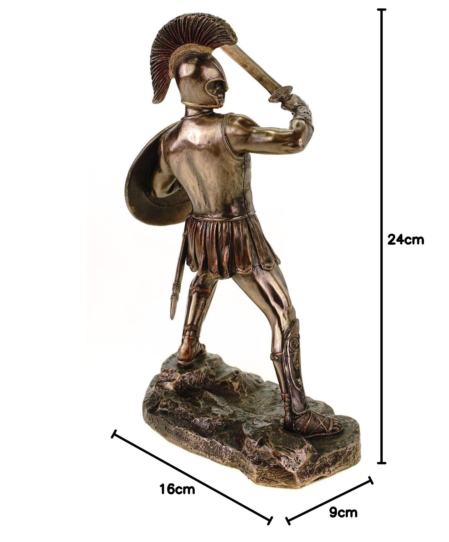Veronese figurka hektora 24 cm brązowana ręcznie malowana Troja Grecja Achilles