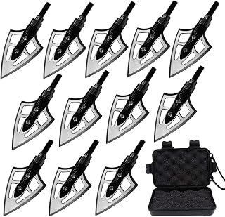 Stainless Steel Hunting Archery Broadheads Blades Grain Screw-in Arrow Heads Tips Compatible with Traditional Bows Archery Broad Crossbow Recurve