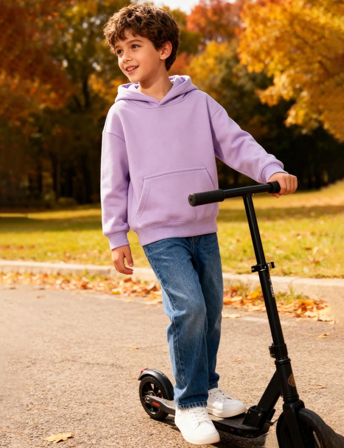 Flygo Unisex Boys Girls Sherpa Hoodie Fleece Lined Hooded Sweatshirt Pullover Sweater Kids Fall Winter Hoodies 5-11Years - Image 5