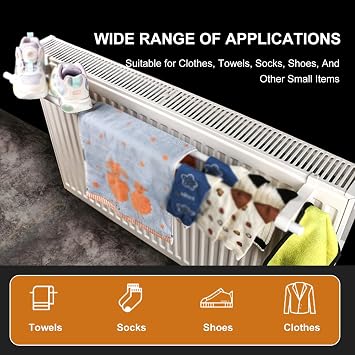 Radiator Shelf, Over Radiator Shelf, Double Clothes Drying Rack, No Punching Required, for Living Rooms, Bedrooms, Kitchens, Bathrooms, Offices, and Hallways(110cm/43in)