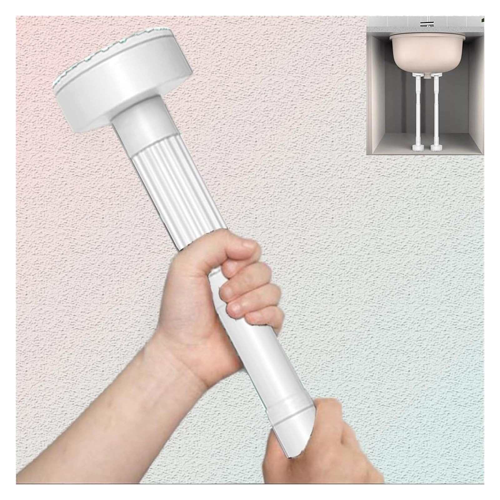 DHetyE Sink support legs Undermount Sink Legs AdjustableStainless Steel Telescopic Support PoleDrill Free Hand Brackets Jack(Wit,2*Height 70 120cm)